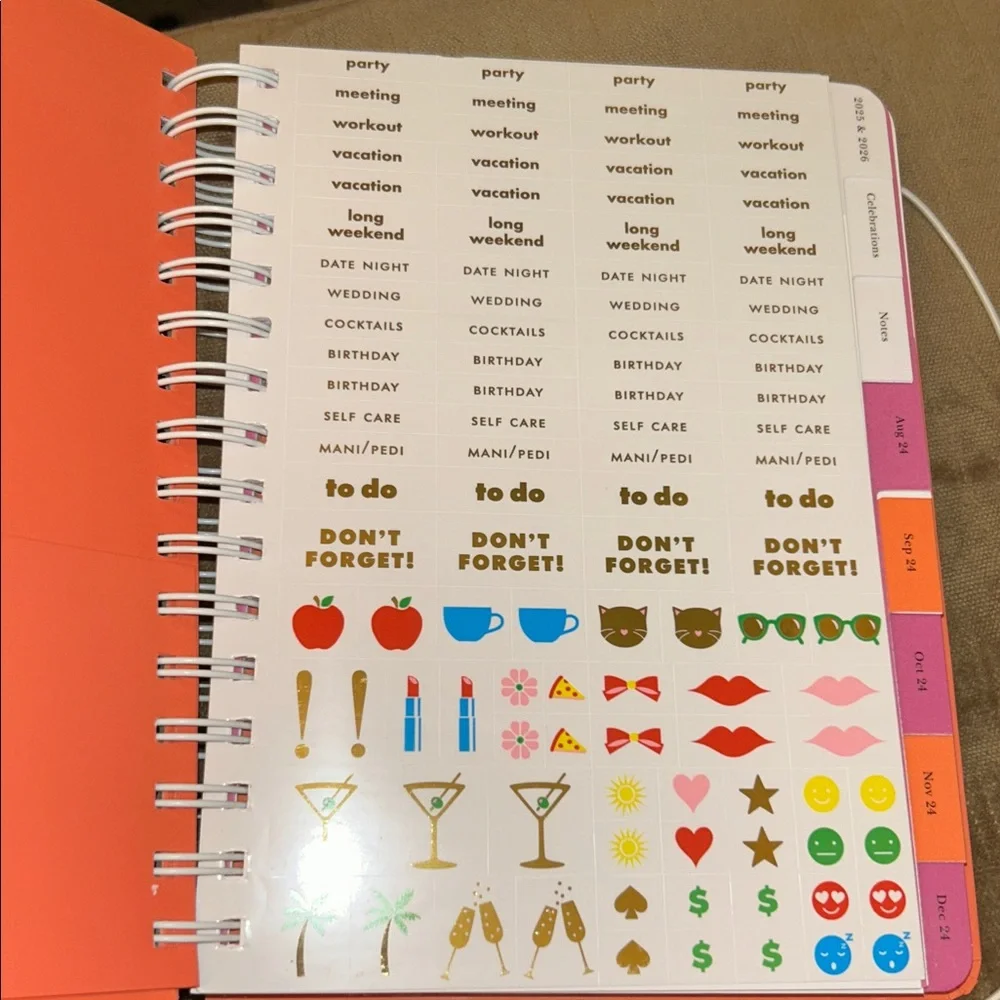 Kate Spade Fuchsia Spiral Planner